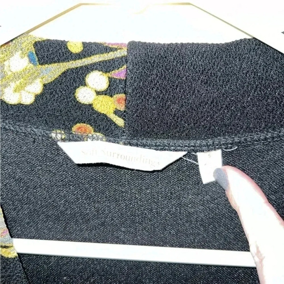 Soft Surroundings Lan Su Garden Wrap Cardigan Women's Size S Black - Picture 2 of 3